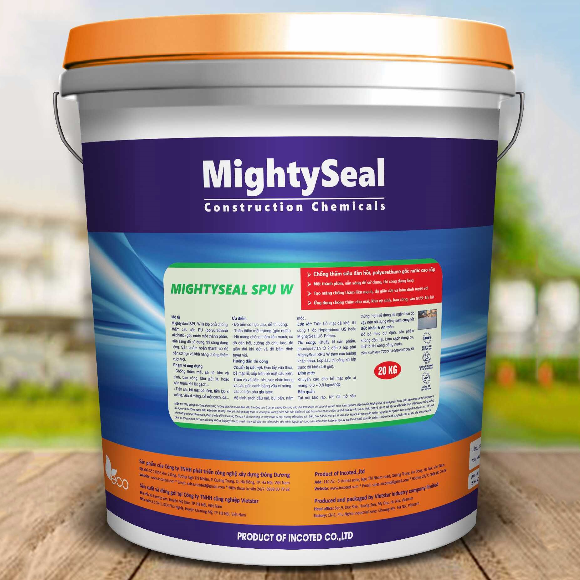 MightySeal SPU W - Chống thấm siêu đàn hồi, Polyurethane gốc nước cao cấp